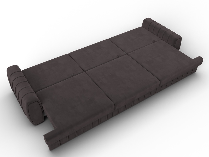 Диван прямой Лига-057 НПБ Лонг, Велюр, SEVEN 727 коричневый