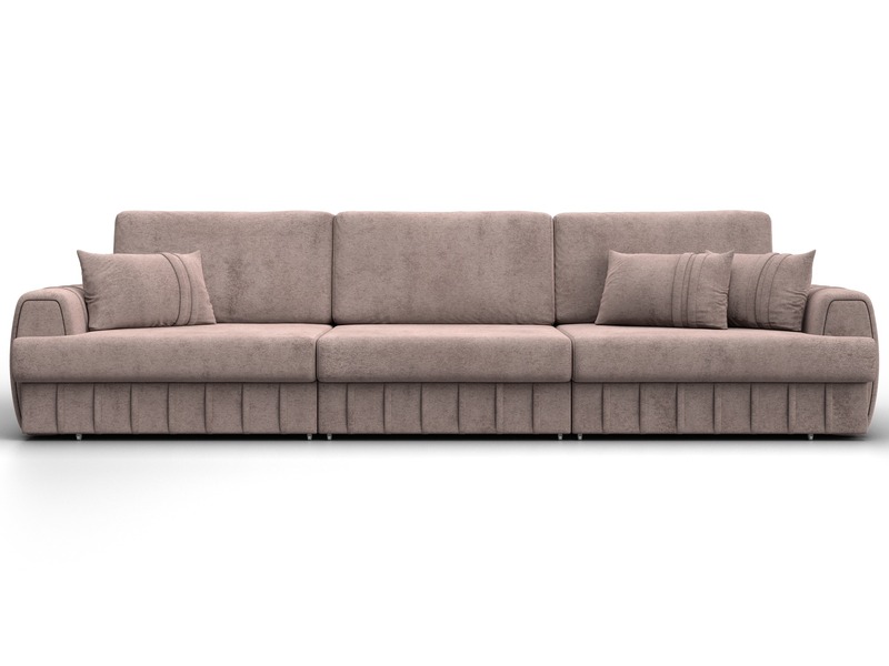 Диван прямой Лига-057 НПБ Лонг, Велюр, TOWER 05 бежевый