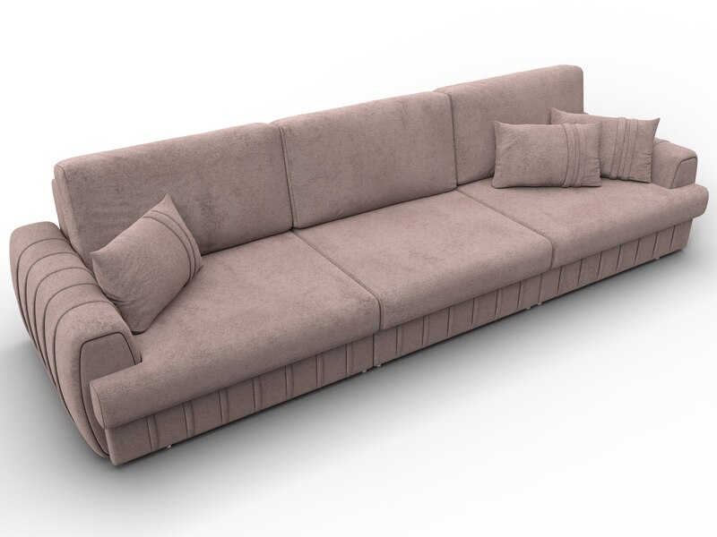 Диван прямой Лига-057 НПБ Лонг, Велюр, TOWER 05 бежевый