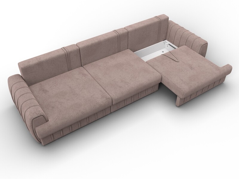 Диван прямой Лига-057 НПБ Лонг, Велюр, TOWER 05 бежевый