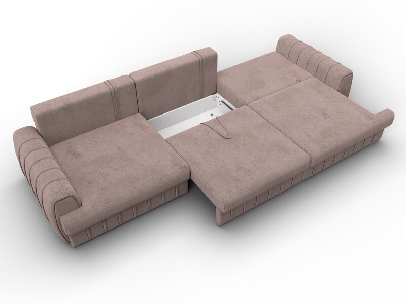 Диван прямой Лига-057 НПБ Лонг, Велюр, TOWER 05 бежевый