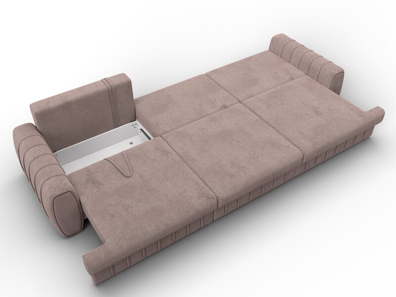 Диван прямой Лига-057 НПБ Лонг, Велюр, TOWER 05 бежевый