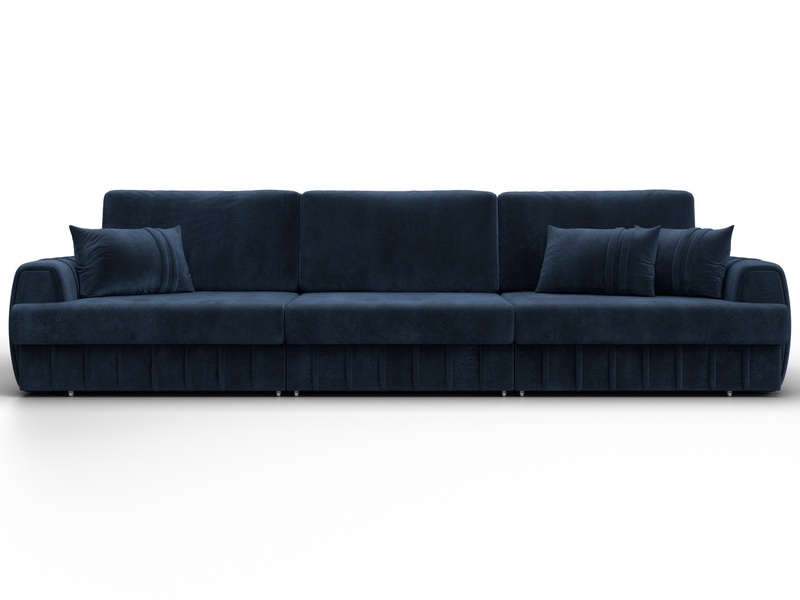 Диван прямой Лига-057 НПБ Лонг, Велюр, TOWER 13 синий