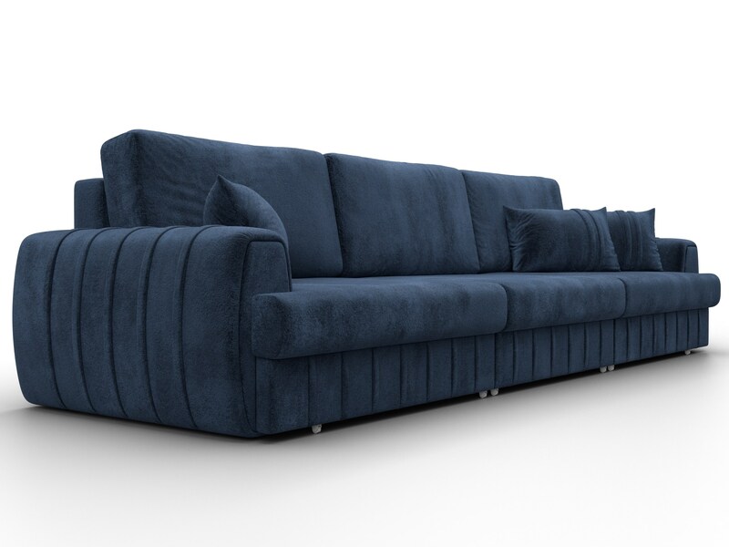 Диван прямой Лига-057 НПБ Лонг, Велюр, TOWER 13 синий