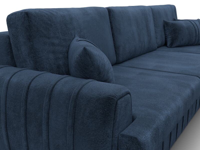 Диван прямой Лига-057 НПБ Лонг, Велюр, TOWER 13 синий