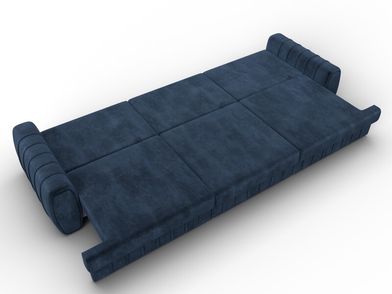 Диван прямой Лига-057 НПБ Лонг, Велюр, TOWER 13 синий