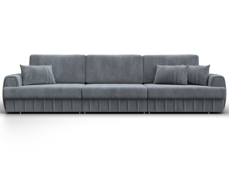 Диван прямой Лига-057 НПБ Лонг, Велюр, TOWER 10 серый