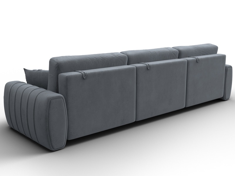 Диван прямой Лига-057 НПБ Лонг, Велюр, TOWER 10 серый