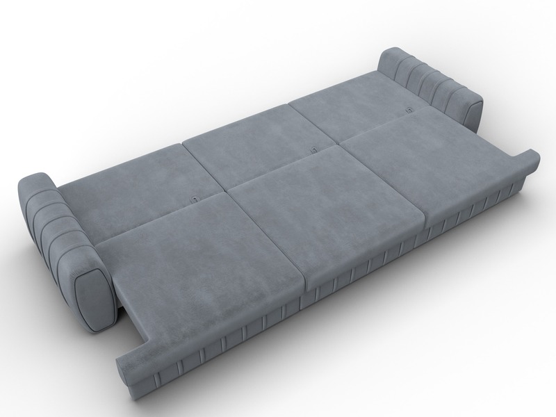 Диван прямой Лига-057 НПБ Лонг, Велюр, TOWER 10 серый