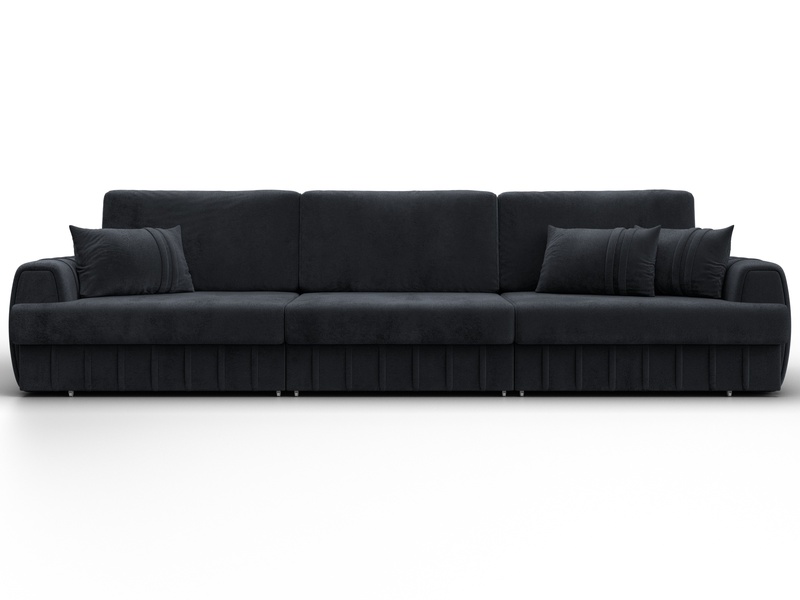 Диван прямой Лига-057 НПБ Лонг, Велюр, TOWER 11 темно-серый