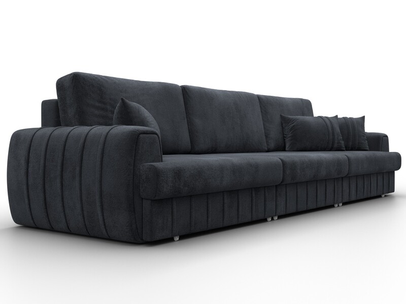 Диван прямой Лига-057 НПБ Лонг, Велюр, TOWER 11 темно-серый