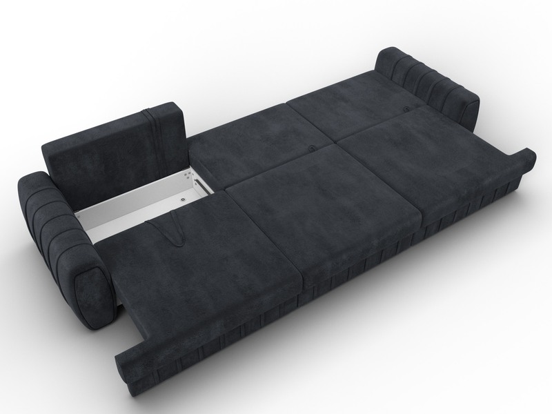 Диван прямой Лига-057 НПБ Лонг, Велюр, TOWER 11 темно-серый