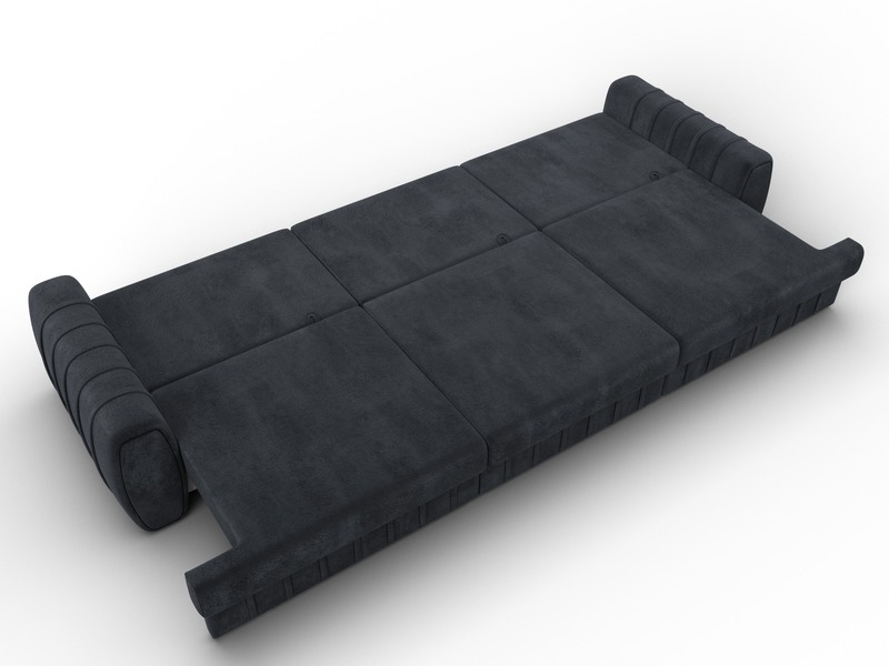 Диван прямой Лига-057 НПБ Лонг, Велюр, TOWER 11 темно-серый