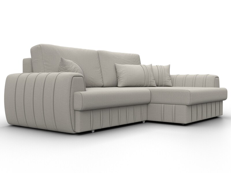 Диван угловой Лига-057 НПБ угол правый, Рогожка, Амур 02 бежевый