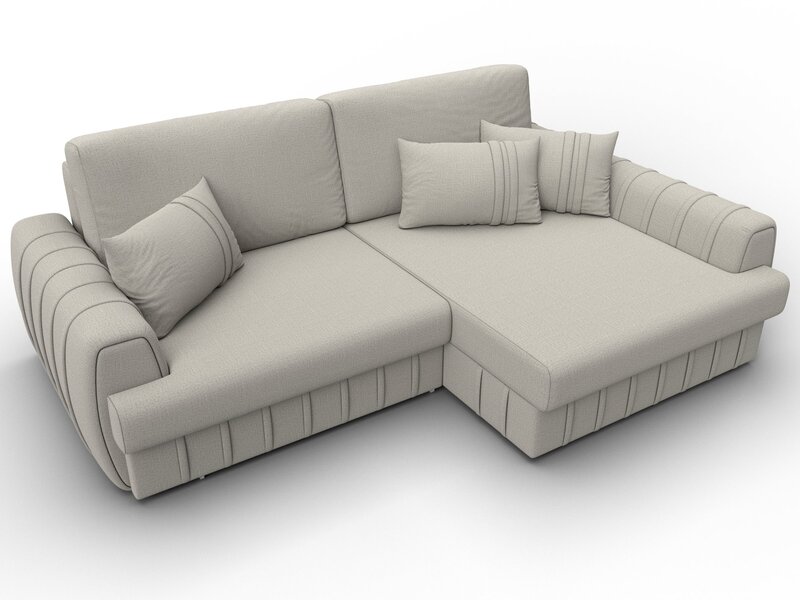 Диван угловой Лига-057 НПБ угол правый, Рогожка, Амур 02 бежевый