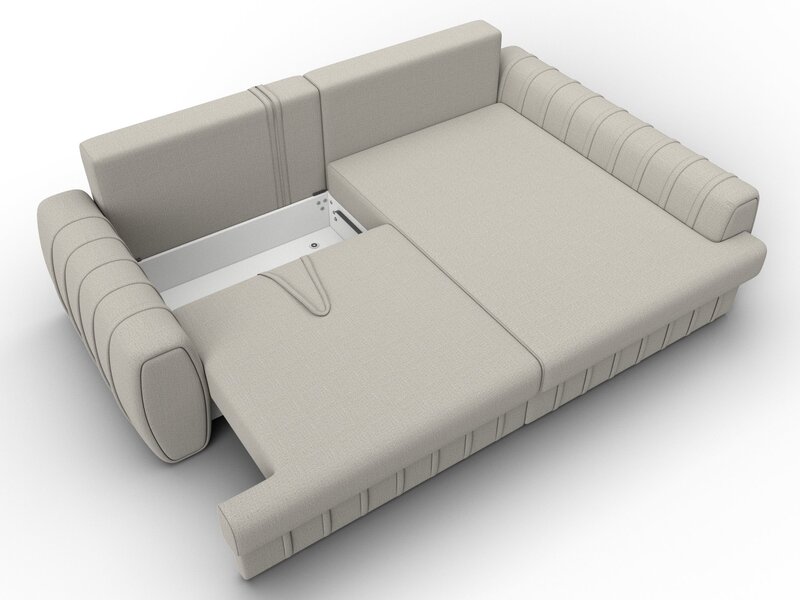 Диван угловой Лига-057 НПБ угол правый, Рогожка, Амур 02 бежевый