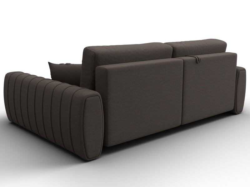 Диван угловой Лига-057 НПБ угол правый, Рогожка, Амур 05 коричневый