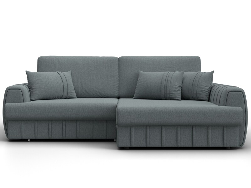 Диван угловой Лига-057 НПБ угол правый, Рогожка, Амур 07 серый