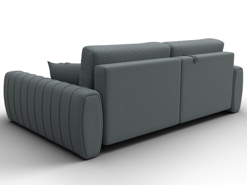 Диван угловой Лига-057 НПБ угол правый, Рогожка, Амур 07 серый