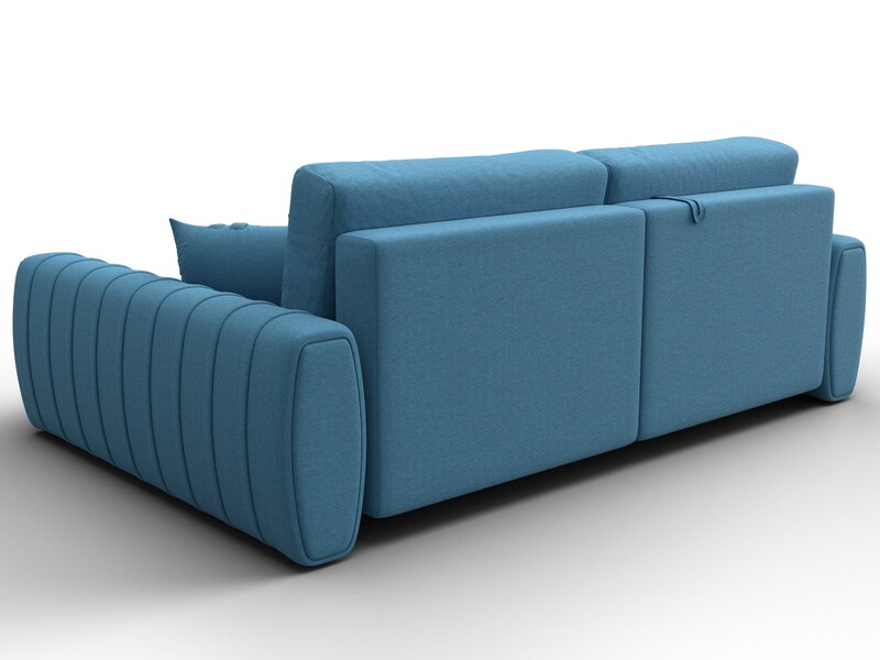 Диван угловой Лига-057 НПБ угол правый, Рогожка, Амур 10 голубой