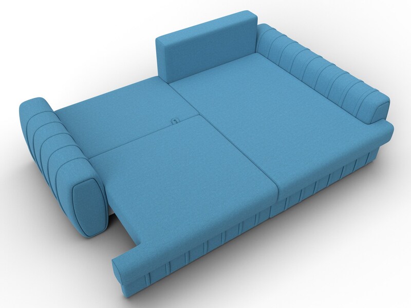 Диван угловой Лига-057 НПБ угол правый, Рогожка, Амур 10 голубой