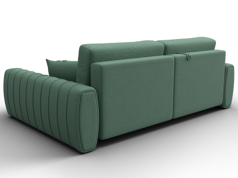 Диван угловой Лига-057 НПБ угол правый, Рогожка, Амур 11 зеленый