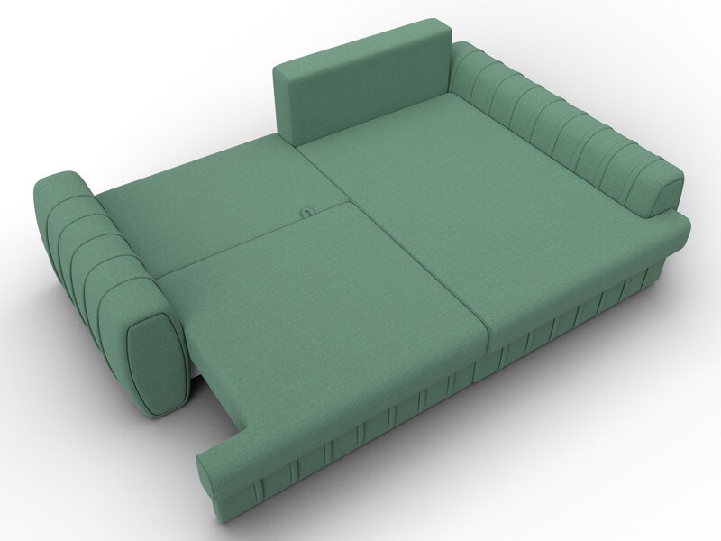 Диван угловой Лига-057 НПБ угол правый, Рогожка, Амур 11 зеленый