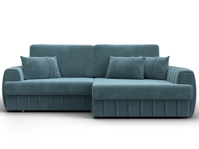 Диван угловой Лига-057 НПБ угол правый, Велюр, SEVEN 113 бирюзовый