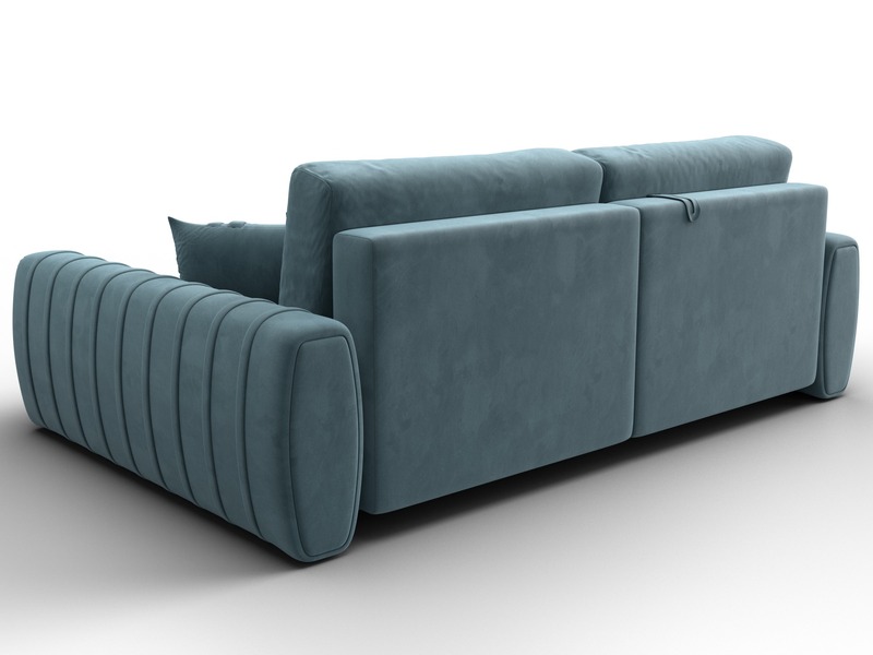 Диван угловой Лига-057 НПБ угол правый, Велюр, SEVEN 113 бирюзовый