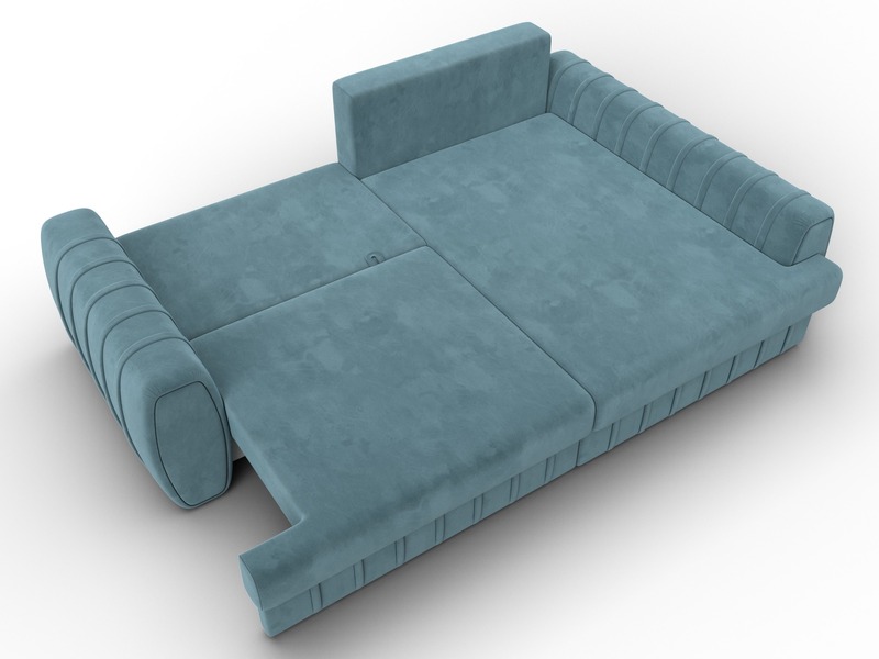 Диван угловой Лига-057 НПБ угол правый, Велюр, SEVEN 113 бирюзовый