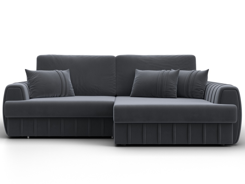 Диван угловой Лига-057 НПБ угол правый, Велюр, SEVEN 17 серый