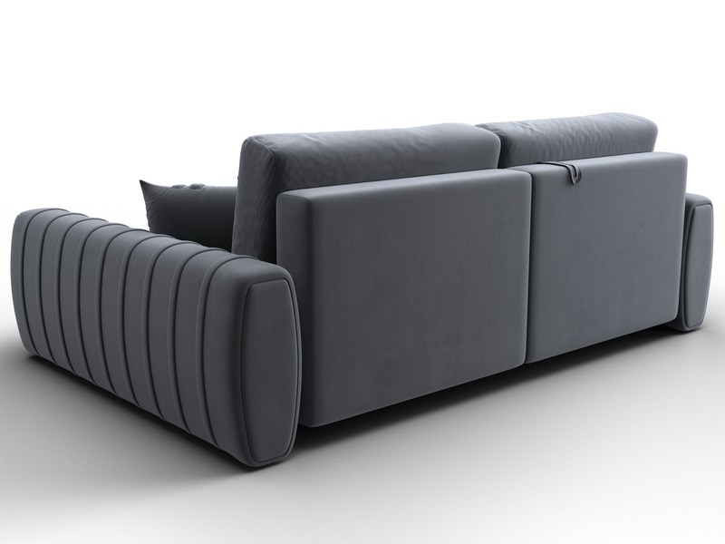 Диван угловой Лига-057 НПБ угол правый, Велюр, SEVEN 17 серый