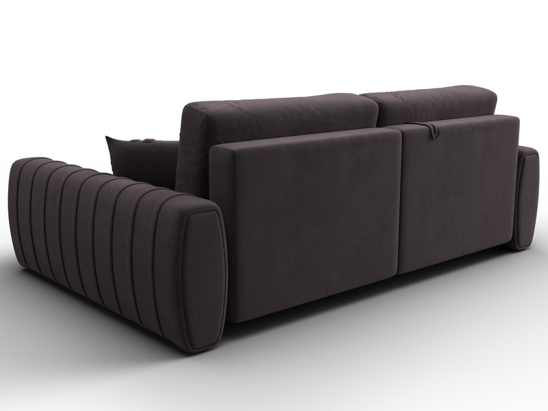 Диван угловой Лига-057 НПБ угол правый, Велюр, SEVEN 727 коричневый