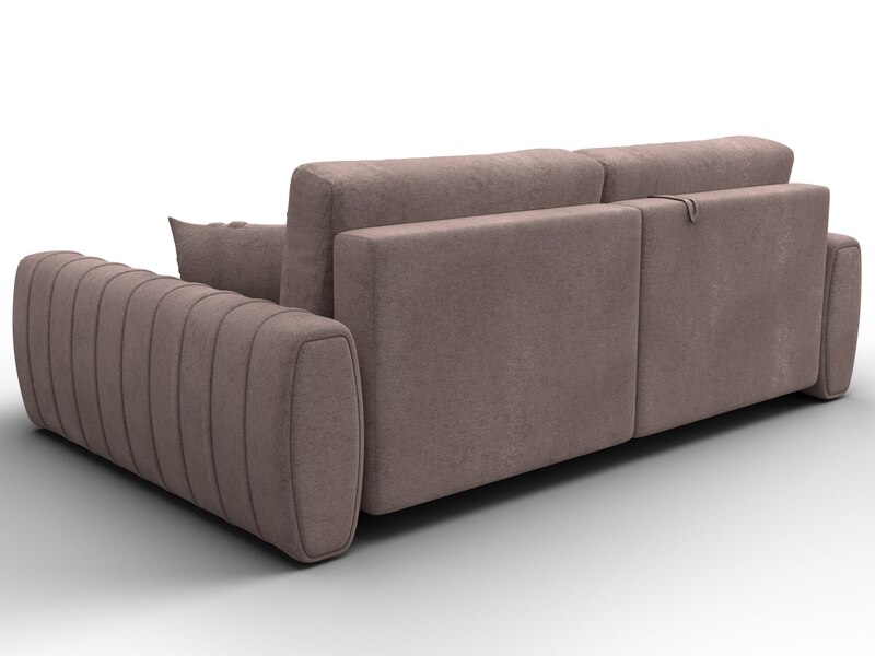 Диван угловой Лига-057 НПБ угол правый, Велюр, TOWER 05 бежевый