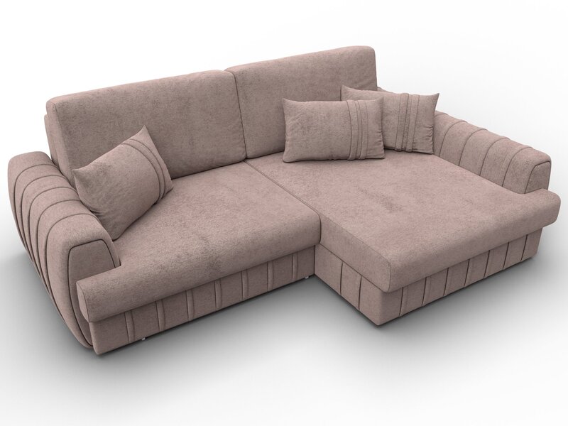 Диван угловой Лига-057 НПБ угол правый, Велюр, TOWER 05 бежевый