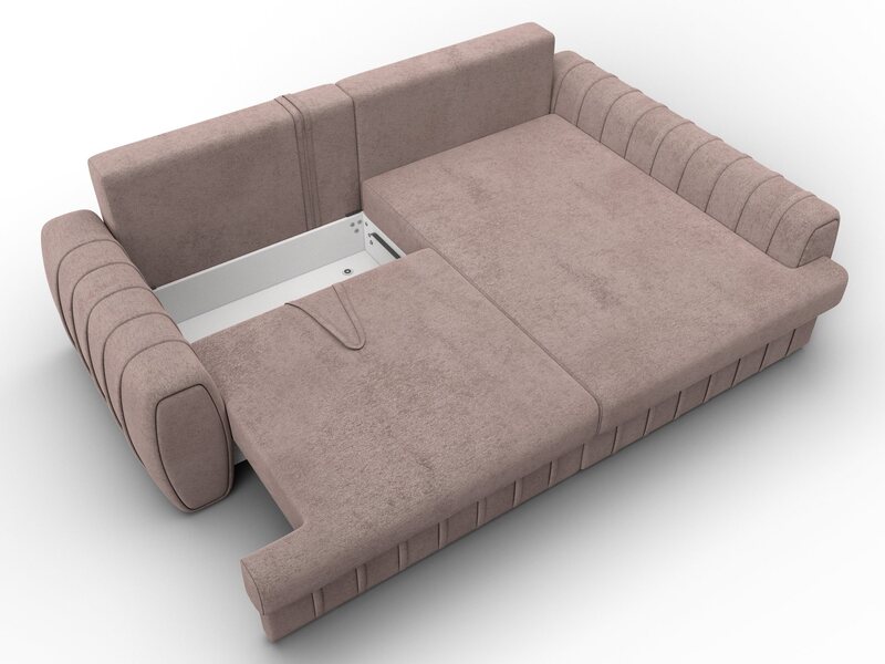 Диван угловой Лига-057 НПБ угол правый, Велюр, TOWER 05 бежевый