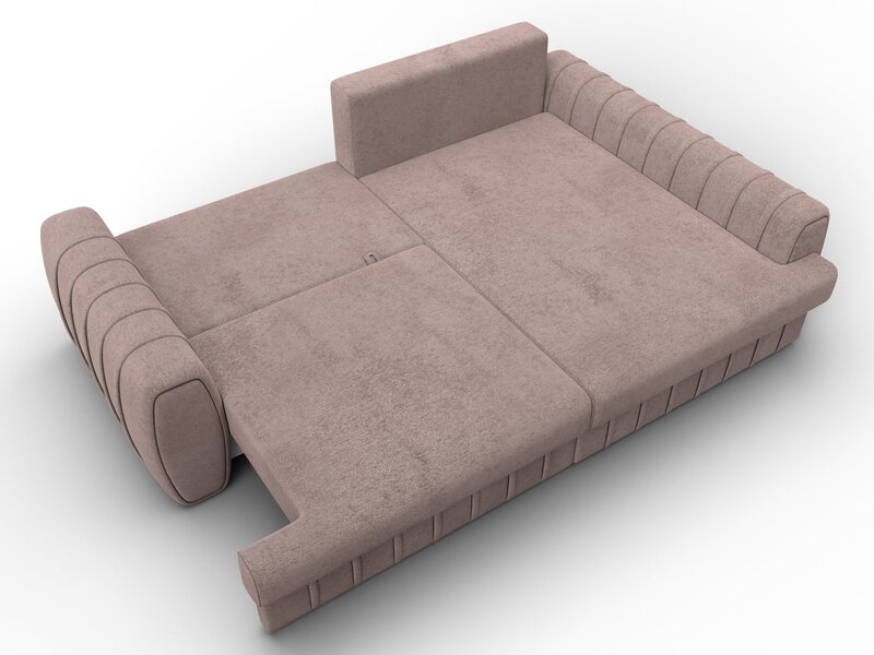 Диван угловой Лига-057 НПБ угол правый, Велюр, TOWER 05 бежевый