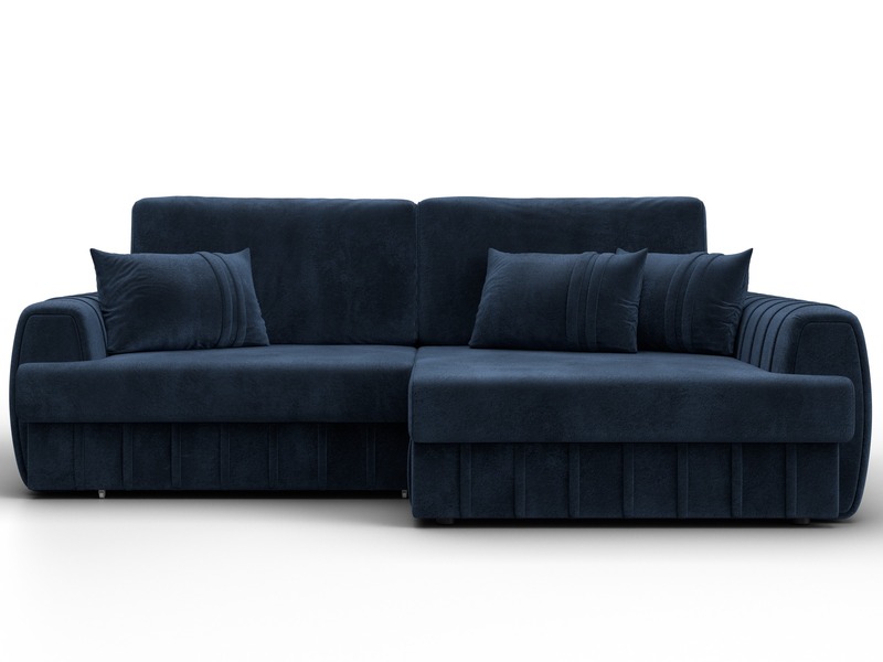 Диван угловой Лига-057 НПБ угол правый, Велюр, TOWER 13 синий