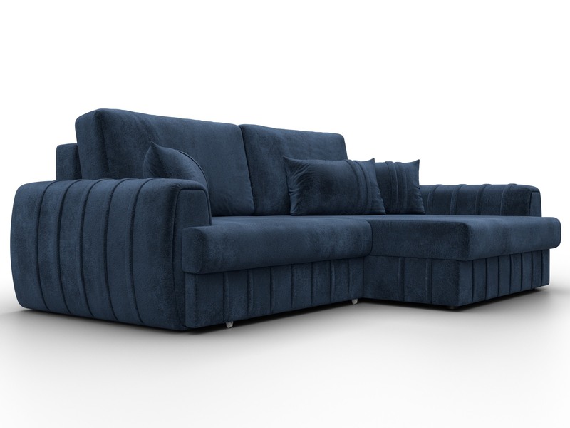 Диван угловой Лига-057 НПБ угол правый, Велюр, TOWER 13 синий