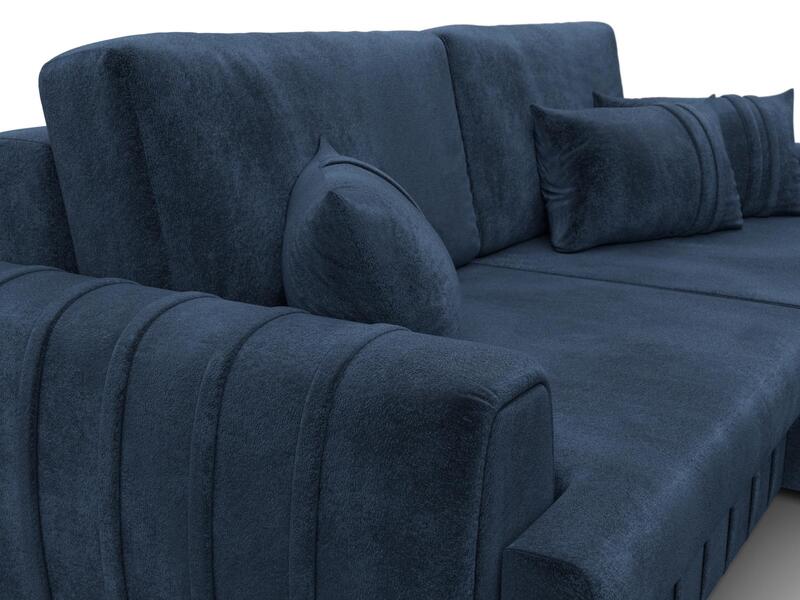 Диван угловой Лига-057 НПБ угол правый, Велюр, TOWER 13 синий