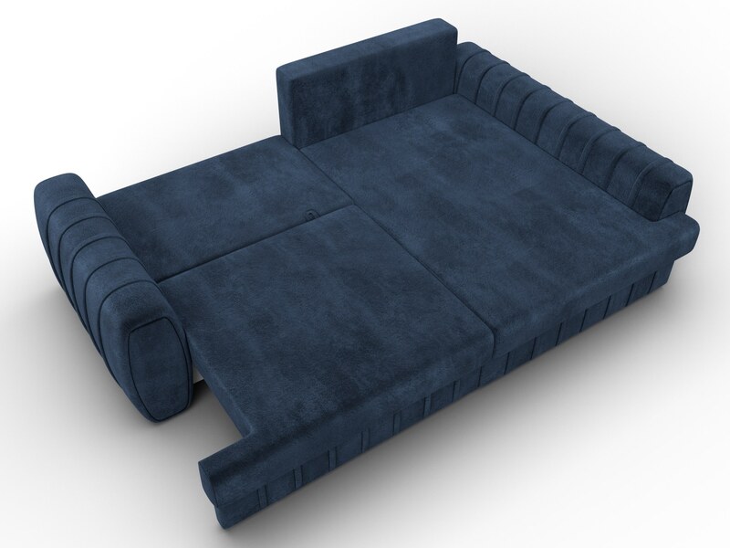 Диван угловой Лига-057 НПБ угол правый, Велюр, TOWER 13 синий