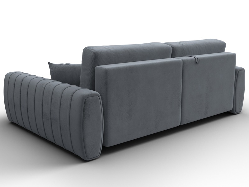 Диван угловой Лига-057 НПБ угол правый, Велюр, TOWER 10 серый