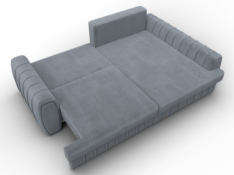 Диван угловой Лига-057 НПБ угол правый, Велюр, TOWER 10 серый