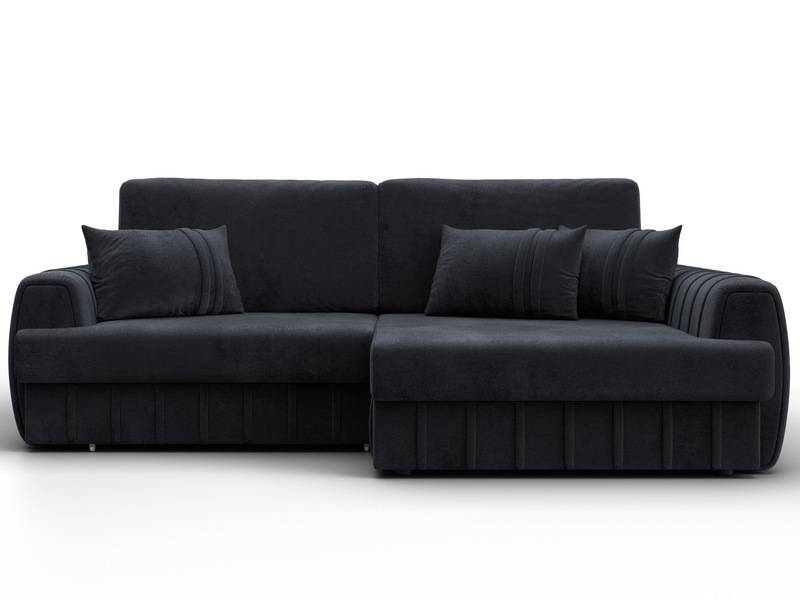 Диван угловой Лига-057 НПБ угол правый, Велюр, TOWER 11 темно-серый