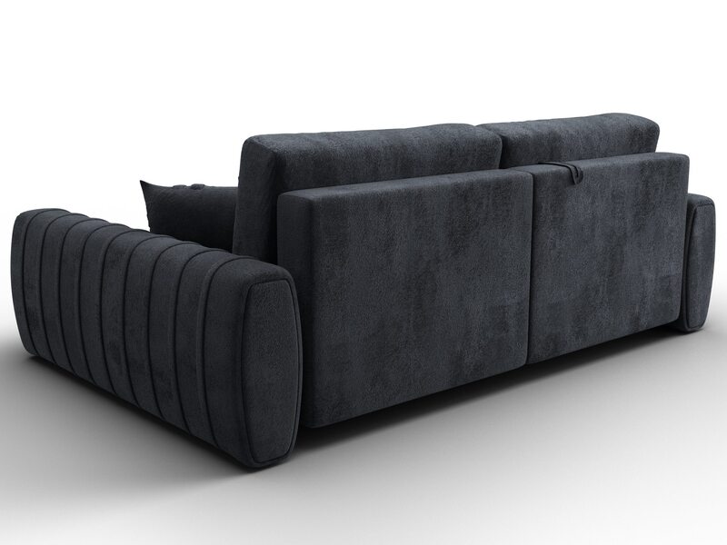 Диван угловой Лига-057 НПБ угол правый, Велюр, TOWER 11 темно-серый