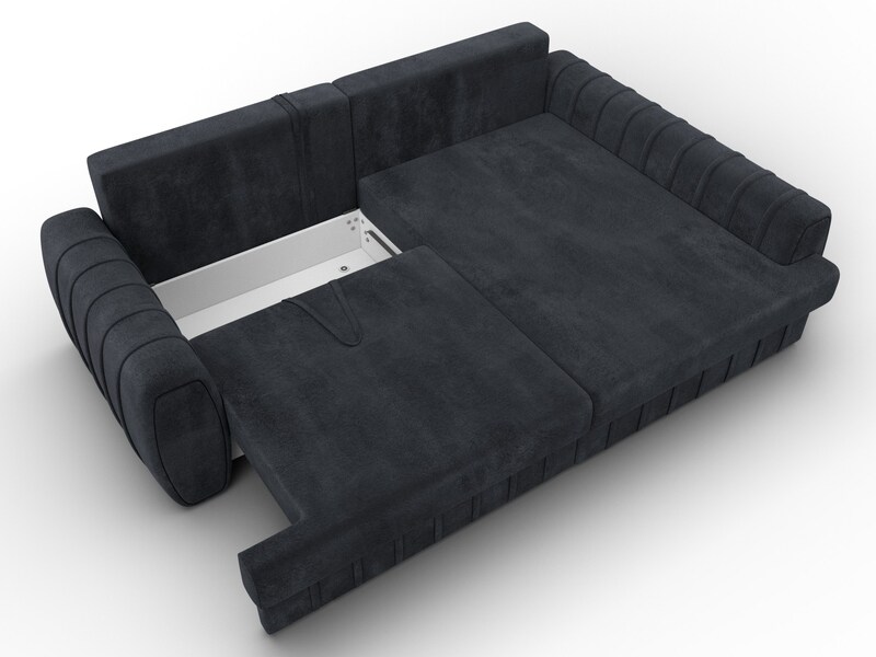 Диван угловой Лига-057 НПБ угол правый, Велюр, TOWER 11 темно-серый