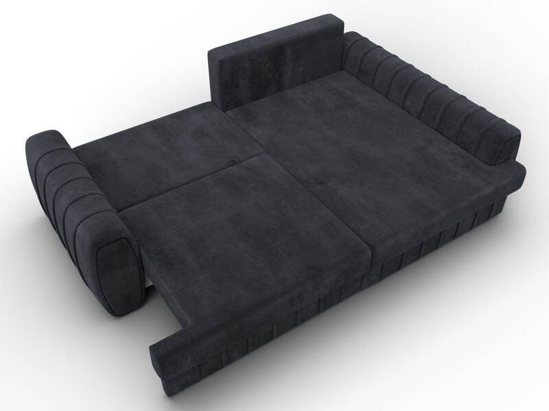 Диван угловой Лига-057 НПБ угол правый, Велюр, TOWER 11 темно-серый