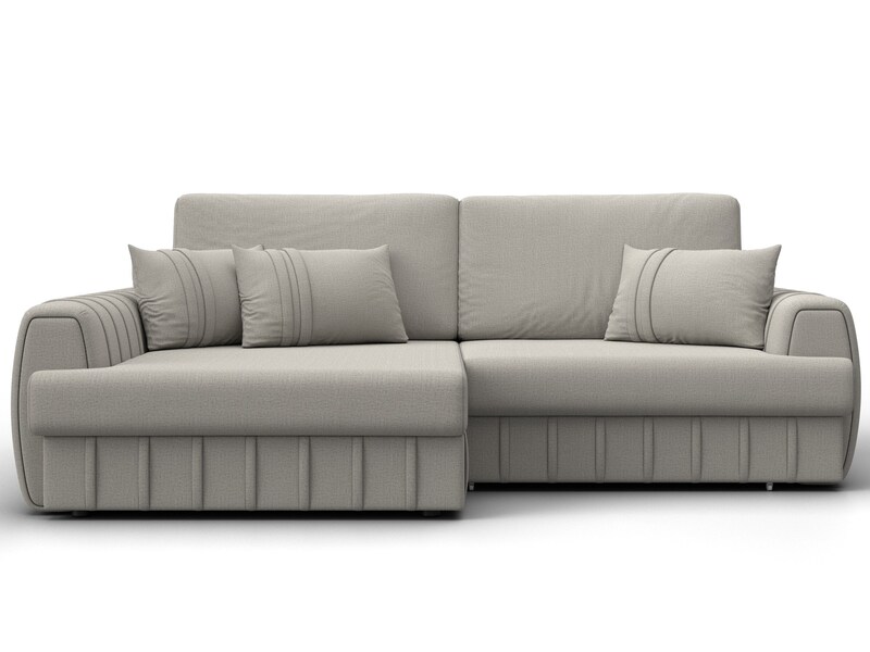 Диван угловой Лига-057 НПБ угол левый, Рогожка, Амур 02 бежевый