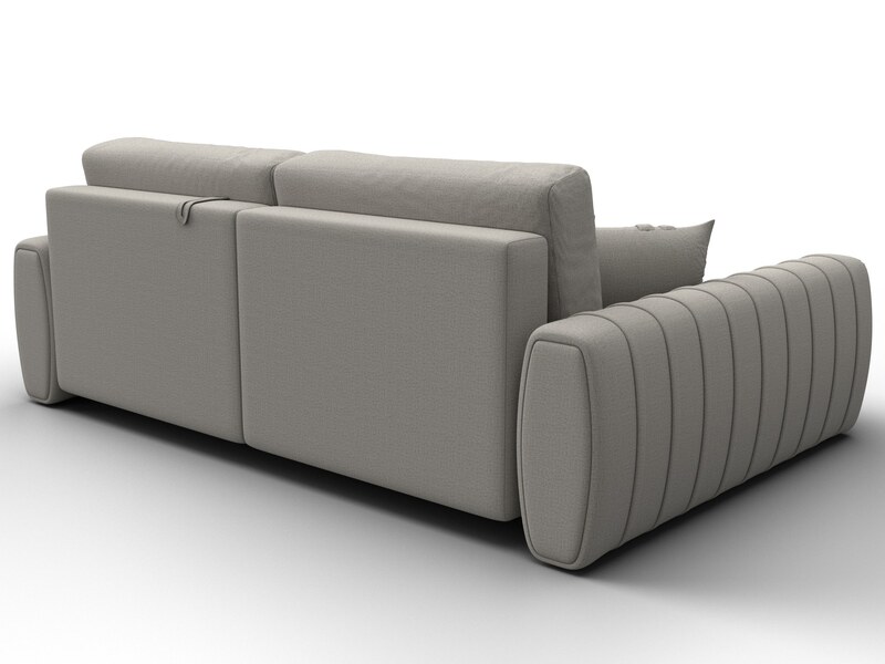 Диван угловой Лига-057 НПБ угол левый, Рогожка, Амур 02 бежевый