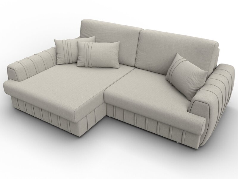 Диван угловой Лига-057 НПБ угол левый, Рогожка, Амур 02 бежевый